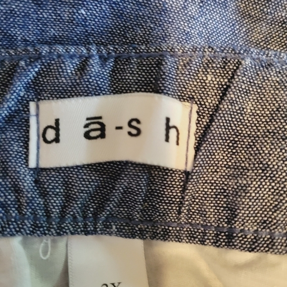 Dash linen blend blue button down skirt - Picture 5 of 7